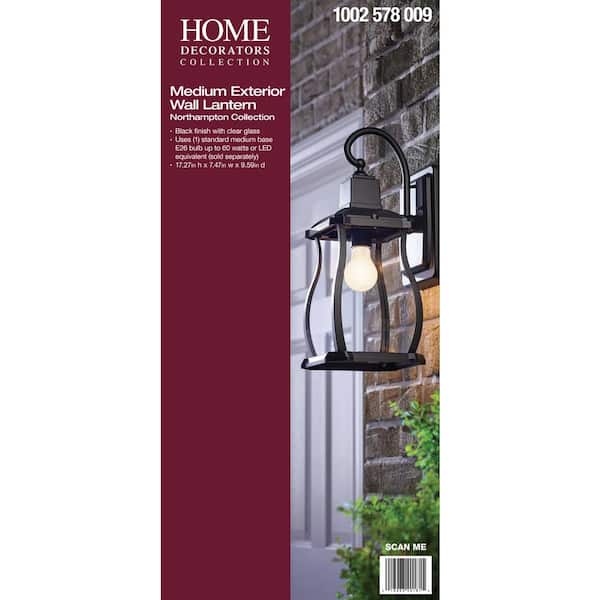 Home Decorators Collection Northampton 1 Light Black Outdoor Wall Lantern Sconce Hdi 4018 Bk - Home Decorators Medium Exterior Wall Lantern