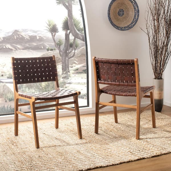 SAFAVIEH Taika Light Brown Dining Chair (Set of 2)