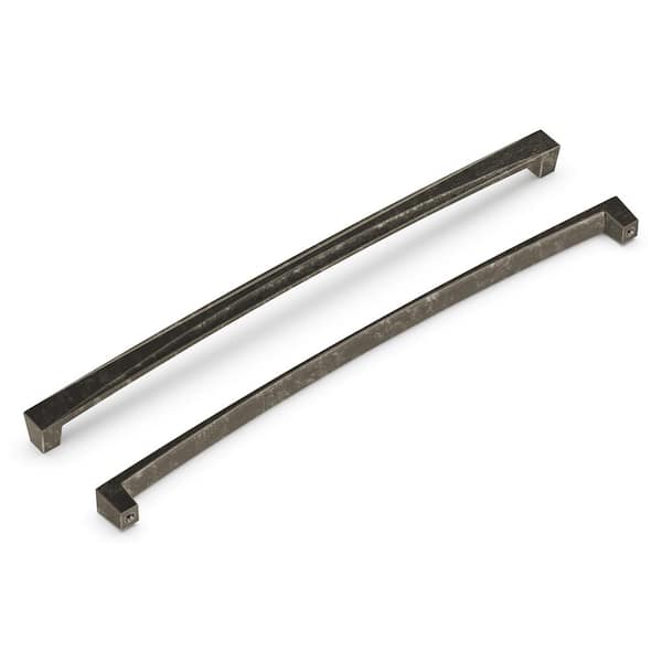 HICKORY HARDWARE Crest Collection Pull 12 in. Center to Center Black Nickel Vibed Finish Modern Bar Pull Zinc