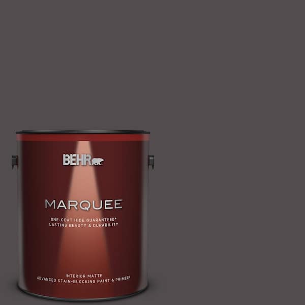 BEHR MARQUEE 1 gal. #N570-7 Black Elegance One-Coat Hide Matte Interior Paint & Primer
