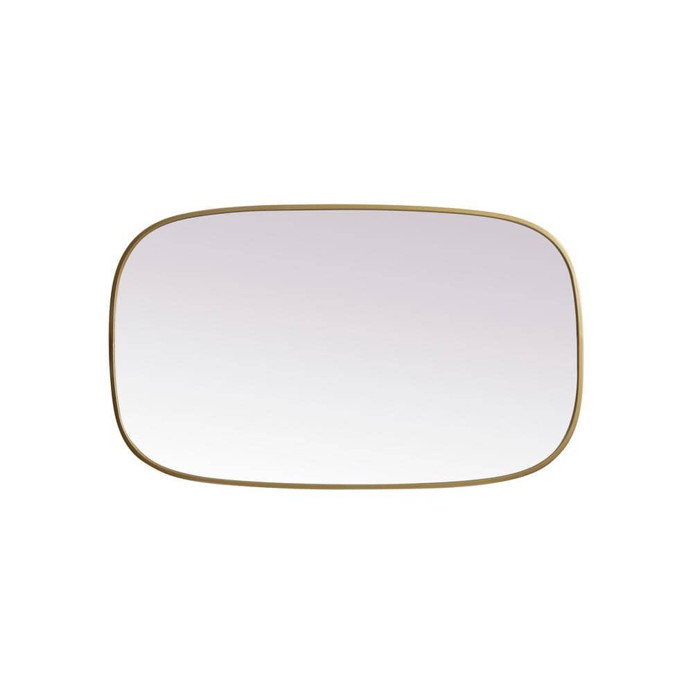 Brass Oval Metal Frame Bathroom Mirror