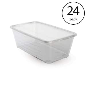 6 qt. Rectangular Clear Plastic Protective Storage Shoe Box (24-Pack)