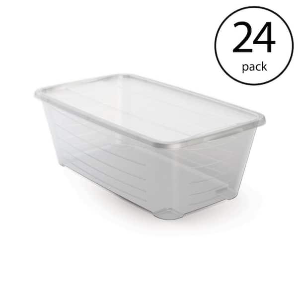 Life Story 6 qt. Rectangular Clear Plastic Protective Storage Shoe Box (24-Pack)