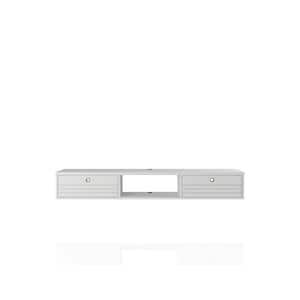 Liberty 63 in. Rectangular White Floating Desk with Built-In Storage