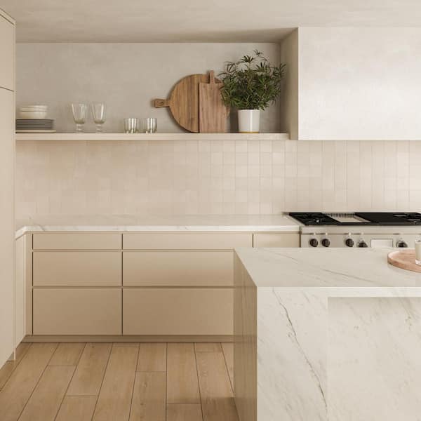 フィールドSAHARA Bedrosians Sahara 4 in. x 4 in. Matte White Porcelain Mosaic