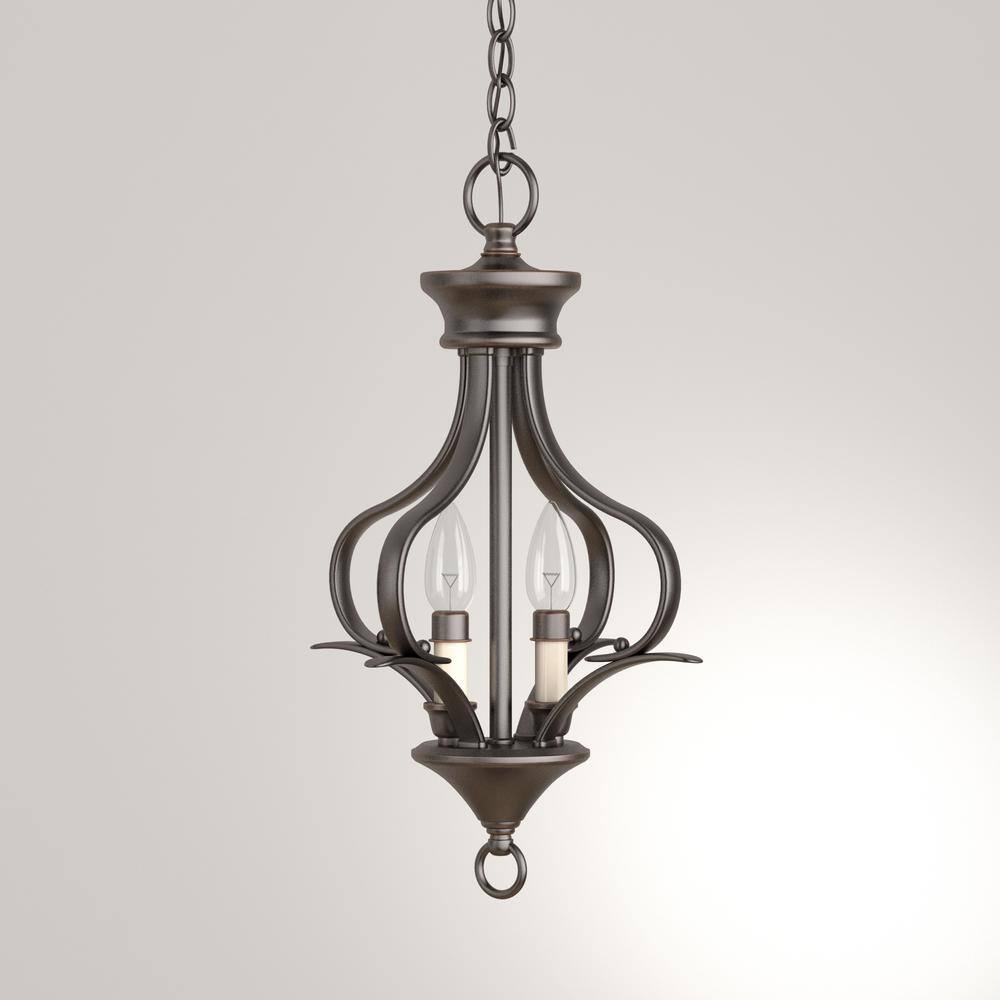 Antique Bronze 18-Inch Glass Foyer Light