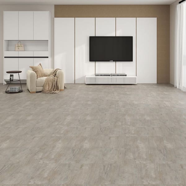 Serene Mist 4 MIL x 12 in. W x 12 in. L Peel and Stick Waterproof Vinyl Tile Flooring (30 sq. ft./Case)