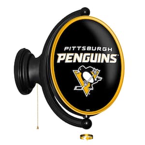 Pittsburgh Penguins: Original "Pub Style" Oval Lighted Rotating Wall Sign 23"L x 21"W x 5"H