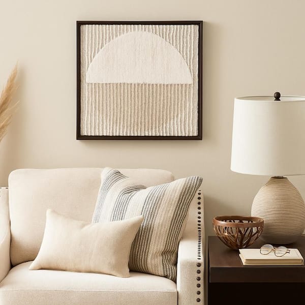 1-Pack Miji 30.13 in. x 30.25 in. Beige, White and Black Wall Architectural Decor