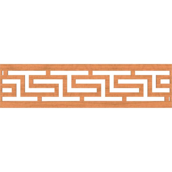 Ekena Millwork Tulum Fretwork 0.25 in. D x 47 in. W x 12 in. L Cherry Wood Panel Moulding