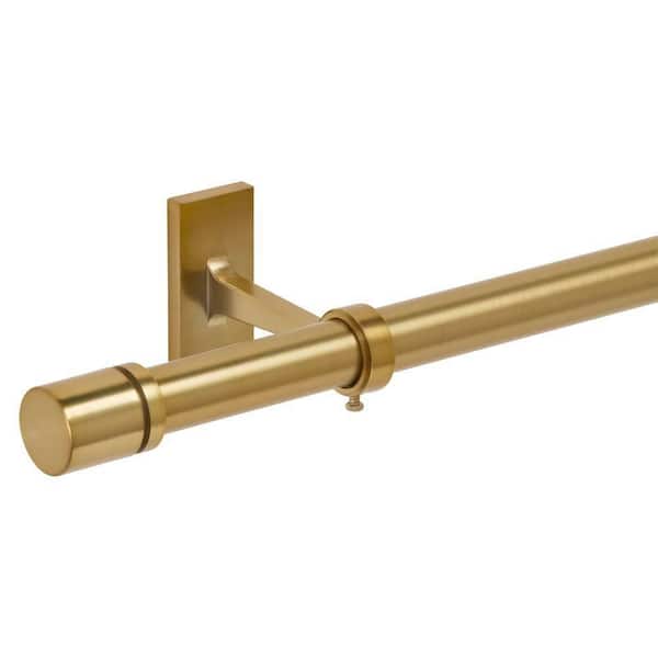 36 in. - 72 in. Telescoping 1 in Single Rod Kit with Deco Bracket in Gold with Elevated Cap Finial