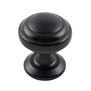 Zephyr Collection Knob 1 in. Diameter Matte Black Finish Modern Zinc Cabinet Knob (1-Pack)
