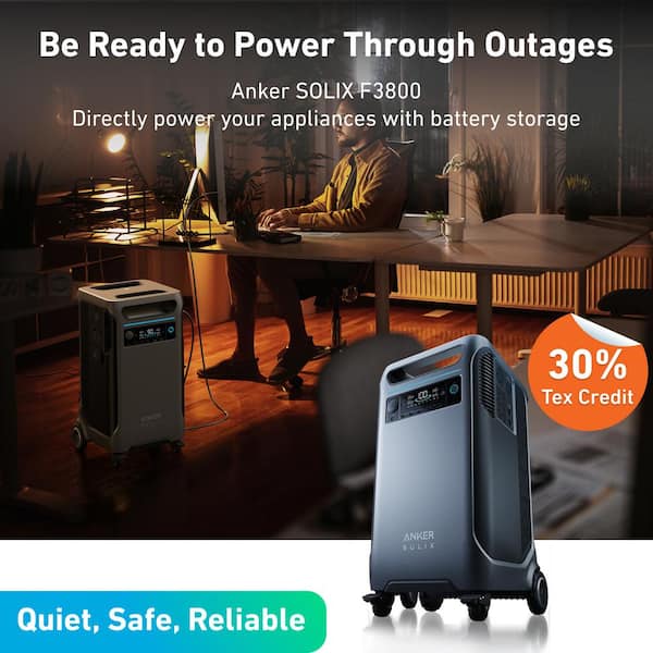 SOLIX F3800 6,000-Watt Output 3,840Wh Portable Power Station, Home Backup/RVs Push Button Start Battery Generator