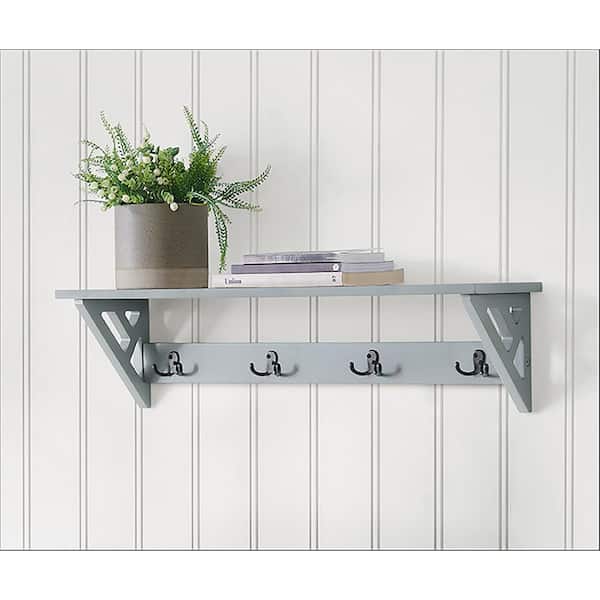 Alaterre Furniture Coventry Gray Coat Hook with Shelf ANCT0940