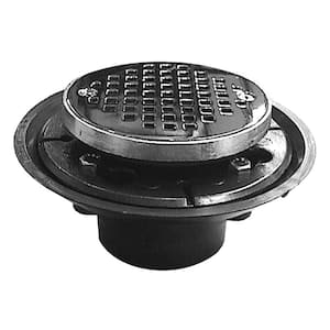 2 in. x 3 in. ABS Shower/Floor Drain w/4 in. Chrome Plated Cast Round Strainer w/Ring-Fits Over 2 in. Sch. 40 DWV Pipe