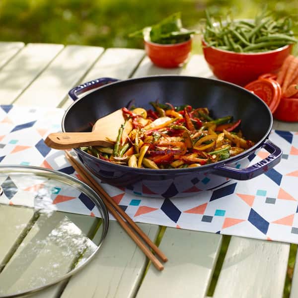 ZWILLING Staub Cast Iron, 14 in. Wok, 4.5 qt. Perfect Pan-Dark