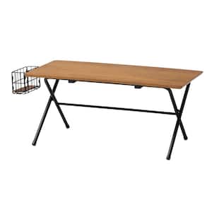 Mariela 40.38 in. Natural Brown and Black Rectangle Wood Coffee Table
