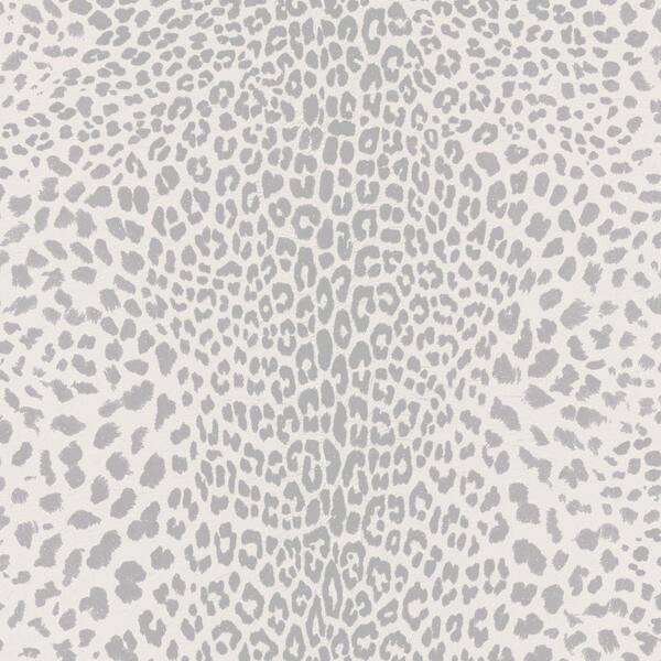 Graham & Brown White and Silver Leopard Wallpaper