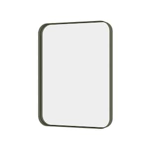 30 in. W x 22 in. H Rectangular Framed Wall Mounted Bathroom Vanity Mirror in Brushed Bronze