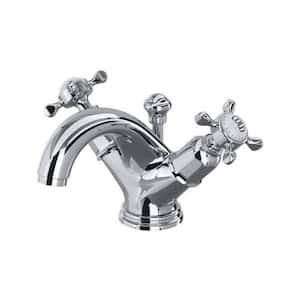 Edwardian Double-Handle Single-Hole Bathroom Faucet with Drain Kit Included in Polished Chrome