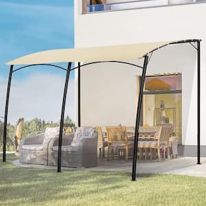 10 ft. x 13 ft. Beige Outdoor Sun Shade Awning Patio Cover with Steel Stand