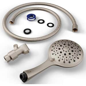 Shower Head with Hose 6-Spray Wall Mount Shower Head and Handheld Shower Head 2.5 GPM in ‎Brush Nickel