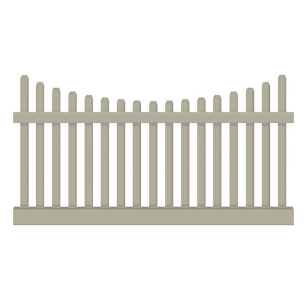 Weatherables Hampshire 4 ft. H x 6 ft. W Khaki Vinyl Picket Fence Panel Kit