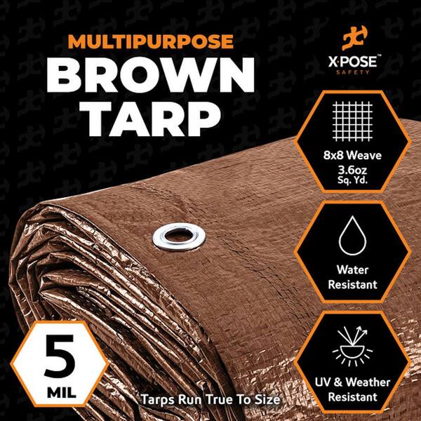 XPOSE SAFETY 5 mil 24 ft. W x 36 ft. L Better Brown General