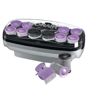 1-1/2 in. x 1-3/4 in. Ceramic Hot Rollers with Super Clips Included in Black/Purple (12-Pieces)