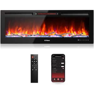 50 in. WiFi Electric Radiant Fireplace with Crackling Sound, 1500-Watt Infrared Quartz Heater, App & Voice Control