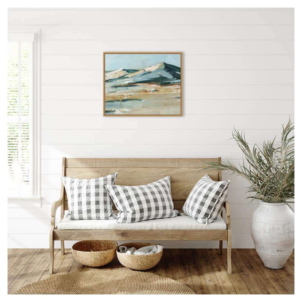 Spring Mountain View II Abstract Landscape Canvas Print with Maple Frame