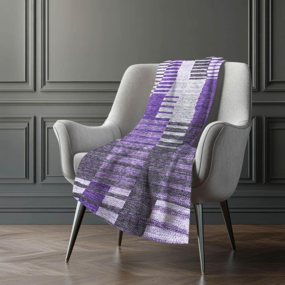 Addison Rugs Premium Machine Washable ASB687 Purple 50 in. x 70 in