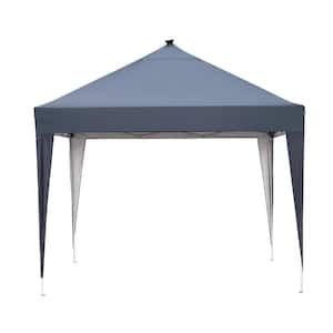10 ft. x 10 ft. Gray Lighted Patio Canopy Tent with LED lights for Pop Up Tent