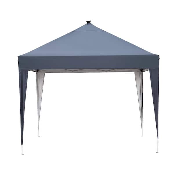 OVASTLKUY 10 ft. x 10 ft. Gray Lighted Patio Canopy Tent with LED lights for Pop Up Tent