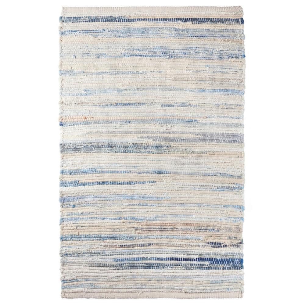 UPC 614099198762 product image for Denim Rag Handwoven Cotton Blue 2 ft. x 3 ft. Indoor Area Rug | upcitemdb.com