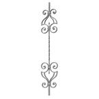 39-3/8 in. x 7-1/2 in. 9/16 in. Square Bar Gonzato Design Center Twist Forged Wrought Iron Raw Railing Panel