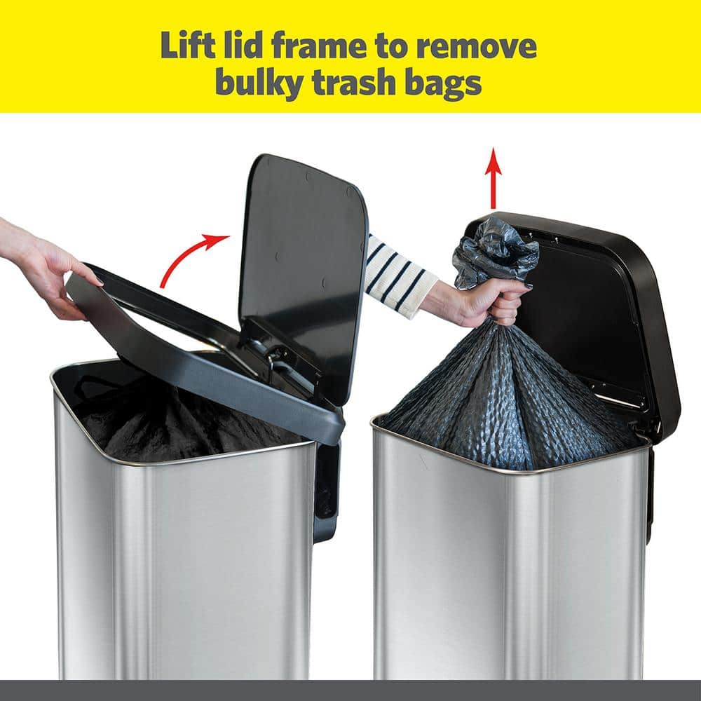 Stainless Steel 20 Gallon Fingerprint Resistant Kitchen Trash Can