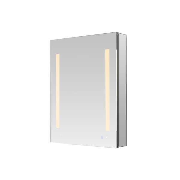 Royale Basic 24 in. W x 30 in. H Recessed or Surface Mount Medicine Cabinet with Single Door, LED Lighting, Left Hinge Royale Basic 24 in. W x 30 in. H Recessed or Surface Mount Medicine Cabinet with Single Door, LED Lighting, Left Hinge