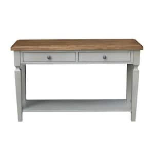Vista 48 in. Hickory/Gray Standard Rectangle Wood Console Table with Drawers