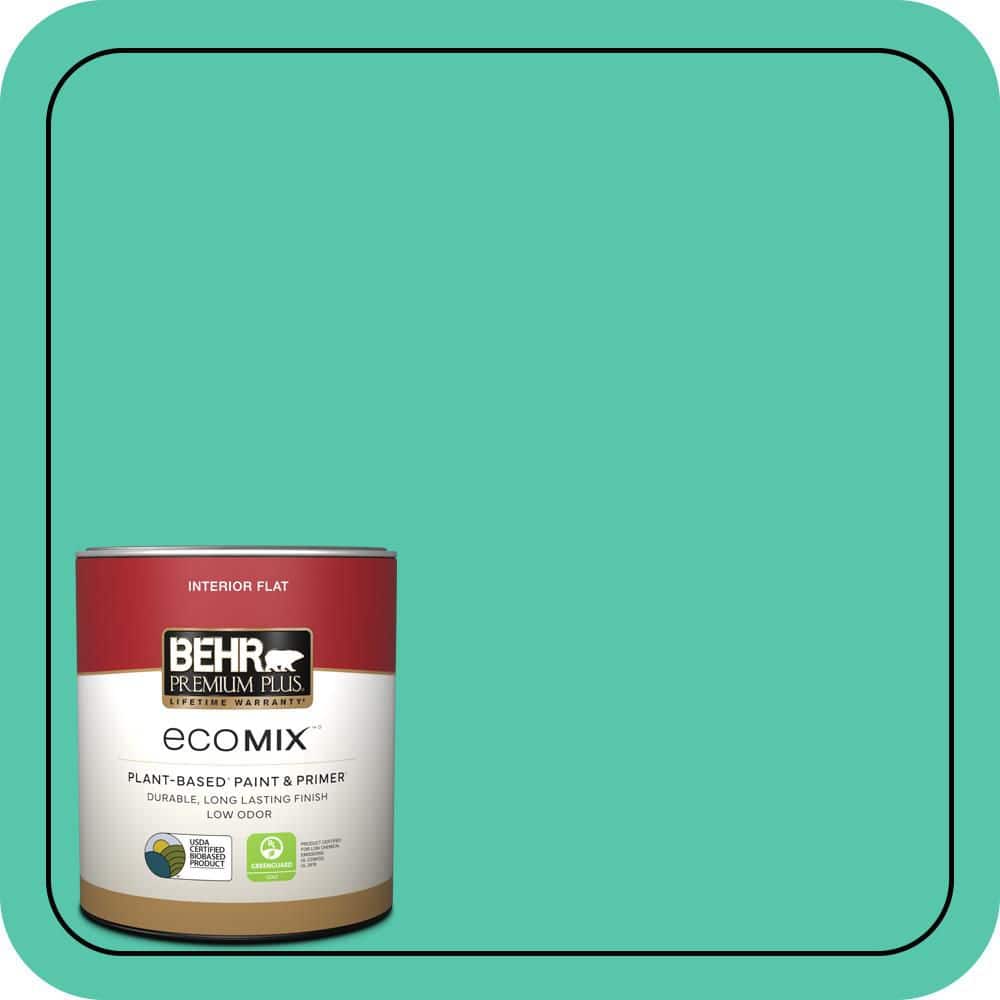 1 qt. #480B-4 Shoreline Green Flat EcoMix Plant-Based Interior Paint & Primer price history on PriceWatchPro