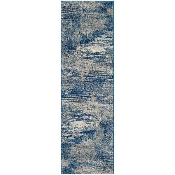 SAFAVIEH Evoke2 ft. x 11 ft. Navy/Ivory Solid Runner Rug