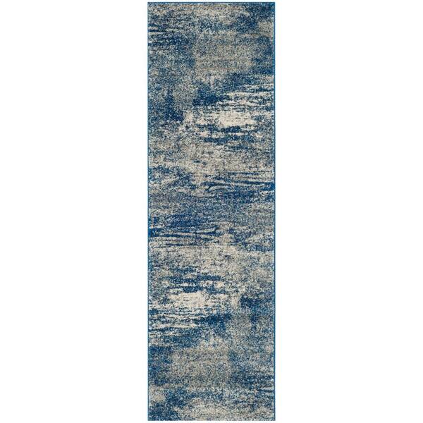 SAFAVIEH Evoke Navy/Ivory 2 ft. x 21 ft. Solid Runner Rug