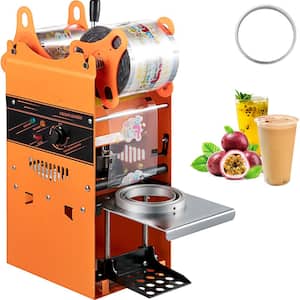 Manual Tea Cup Sealer Machine 300-500 Cup per Hour 90/95 mm Cup Diameter Cup Sealing Machine for Boba Tea, Orange