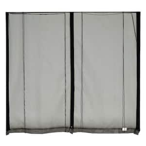 18 ft. x 7 ft. Roll-Up Garage Door Screen with 3 Zippers and Mesh Rod Pocket