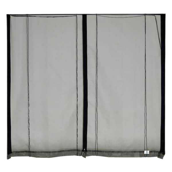 FRESH AIR SCREENS 9 ft. x 7 ft. Roll-Up Garage Door Screen with 3 Zippers and Mesh Rod Pocket