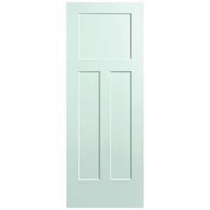 30 in. x 80 in. 3-Panel Winslow Single Bore Hollow Core Sea Glass Molded Composite Interior Door Slab