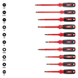 1000-Volt Insulated Screwdriver Set with Case (10-Piece)