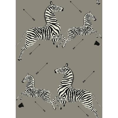 Grey Zebra Safari Self Adhesive Wallpaper