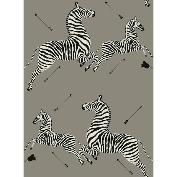 Scalamandre Grey Zebra Safari Self Adhesive Wallpaper