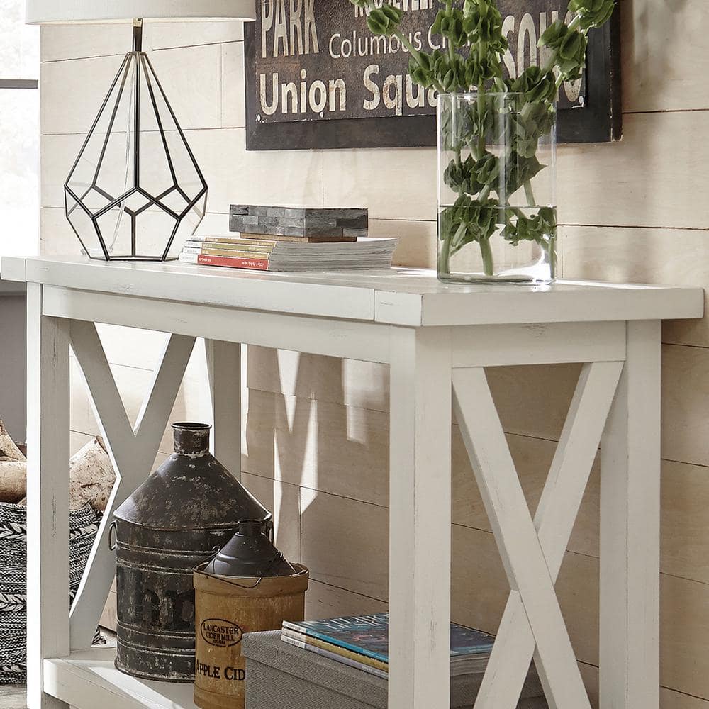 Seaside Lodge Off-White Wood Console Table with Storage